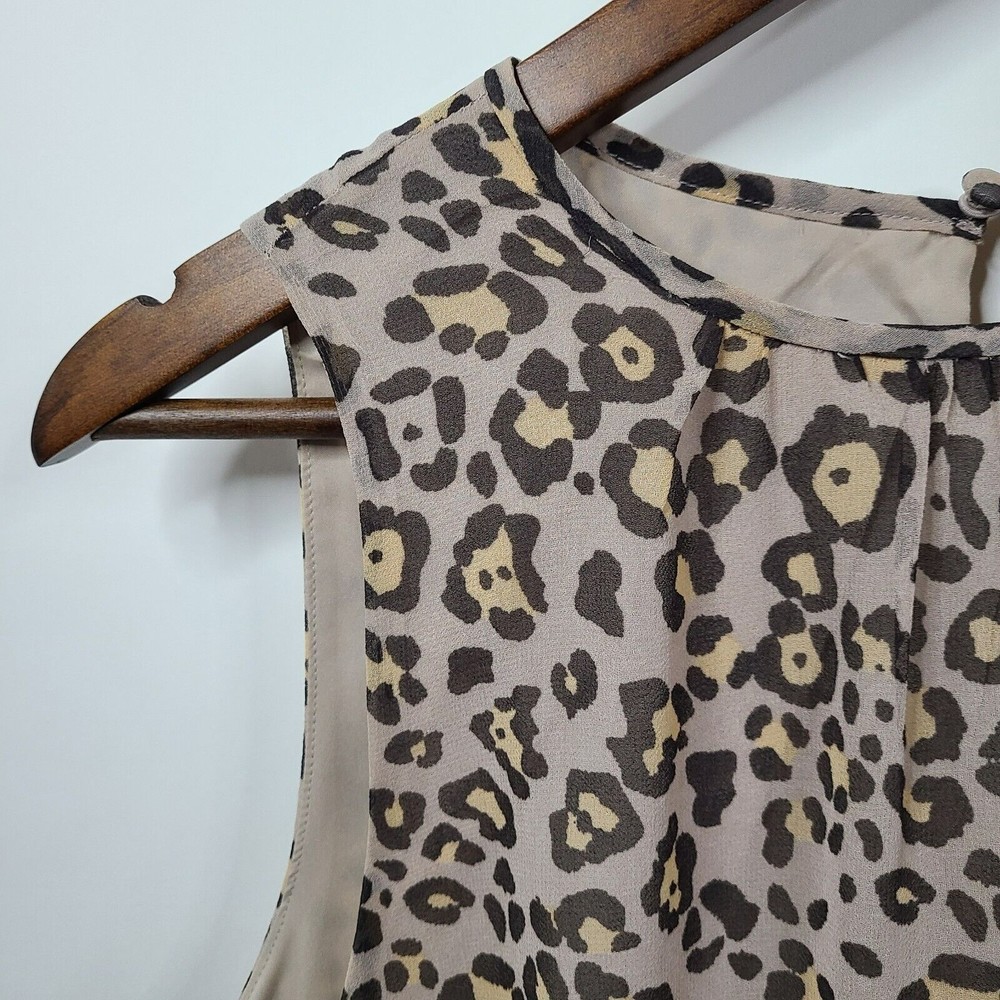 Loft Animal Print Sleeveless Knee Length Shift Dress Small - Picture 3 of 6